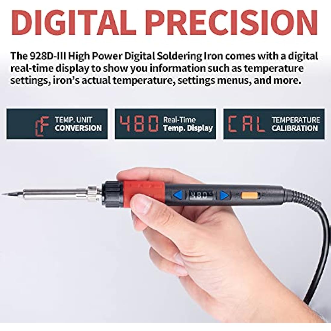 YIHUA 928D-III 110W Digital Soldering Iron Kit with LED Display - UK Plug