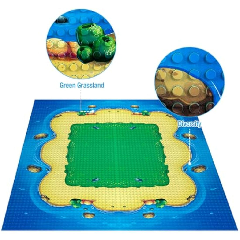 Etarnfly 6 Pack Ocean Island Base Plates - 10x10 Building Block Set