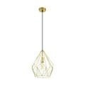 Eglo Carlton Vintage Pendant Light | Gold Steel Wire Cage Hanging Lamp