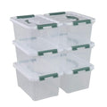 Leendines Set of 6 Clear Storage Boxes with Lid, Plastic Small Boxes, 7 Liters - image 1