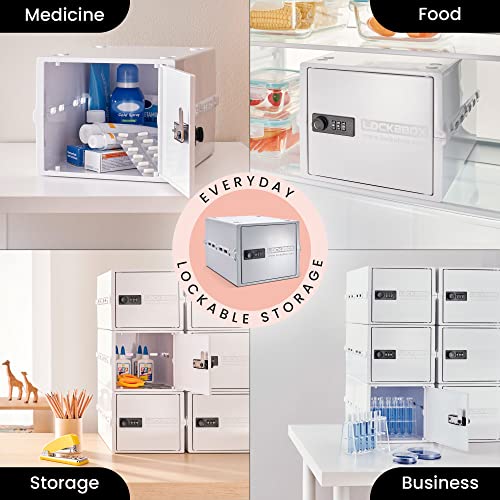 Lockabox One Lockable Storage Box | 10L Combination Safe | Opal White