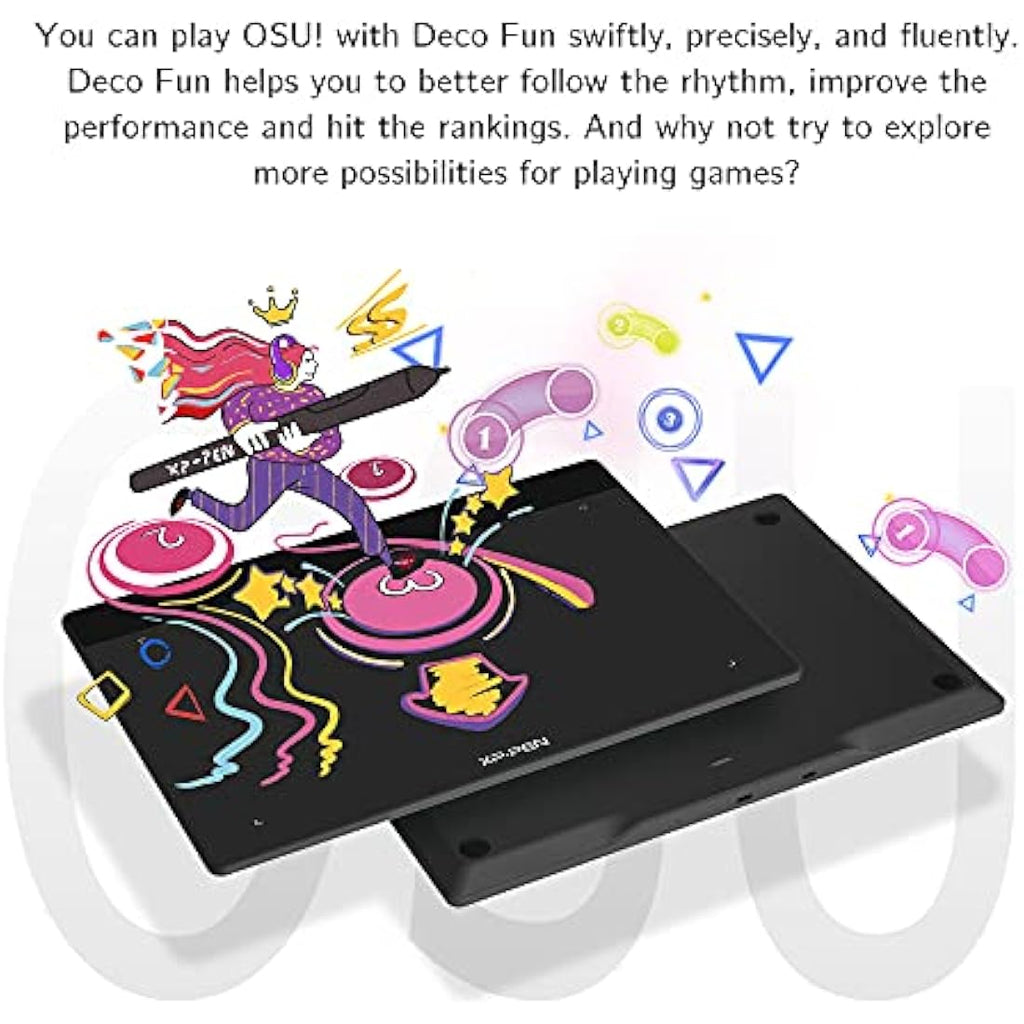 XP-PEN Deco Fun S Graphic Tablet – 6x4 Inch Drawing Pad for OSU, Black
