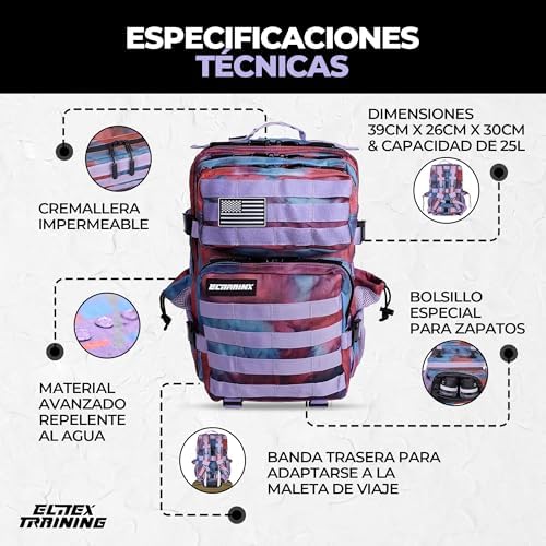 Elitex Training 25L Tactical Military Backpack | Waterproof Gym Bag