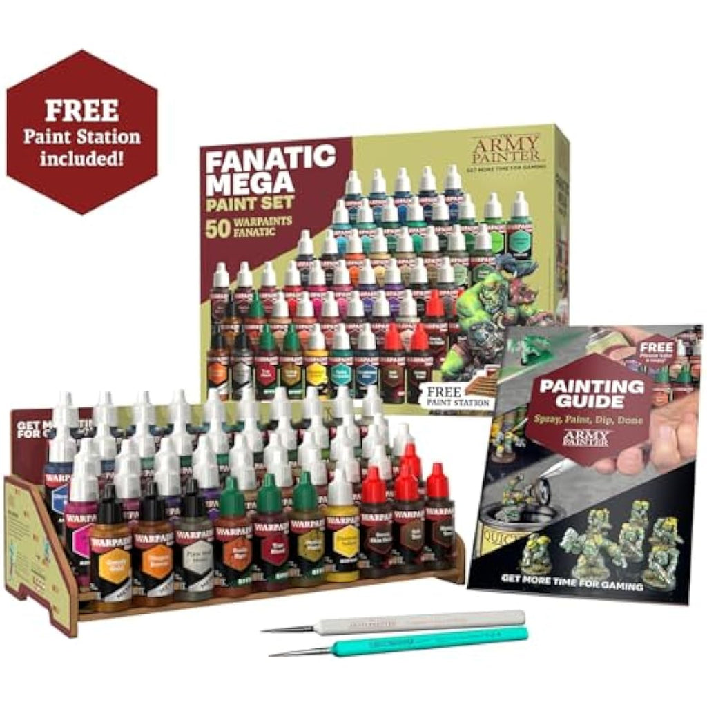The Army Painter Warpaints Fanatic Mega Set – 50 Acrylic Paints & Brushes