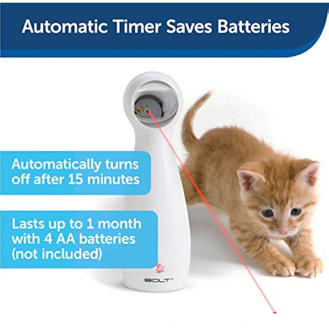 PetSafe FroliCat Interactive Laser Cat Toy – Automatic Exercise Bolt