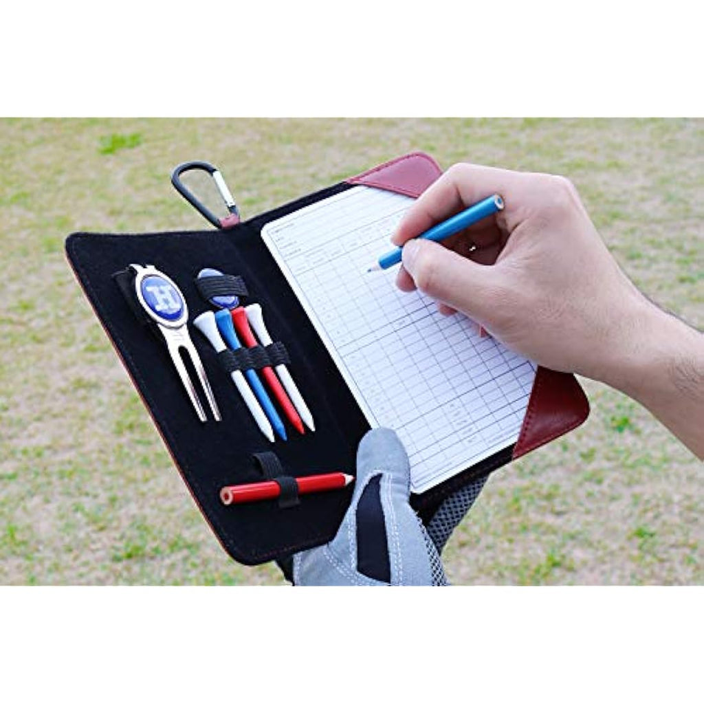 Handy Picks Leather Golf Scorecard Holder & Yardage Book Cover Set
