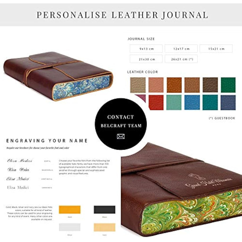 Belcraft Leather Journal - A5 Dark Brown Handmade Italian Notebook