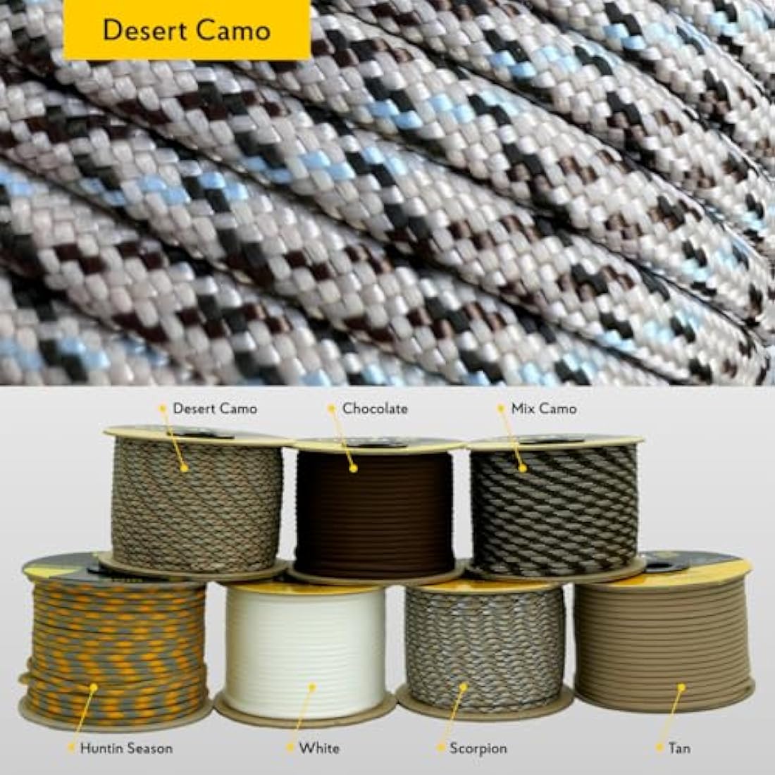EDCX 550 Paracord – 4mm 7-Strand Nylon Rope for Camping & DIY, 15m