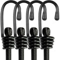 BEXSLE Heavy Duty Bungee Cords with Hooks - 2m Latex Elastic Straps, 4Pk