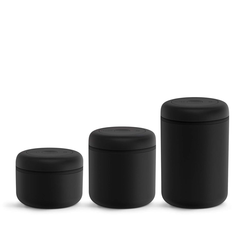 Fellow Atmos Vacuum Canister – Airtight Coffee Storage, Matte Black, 0.4L
