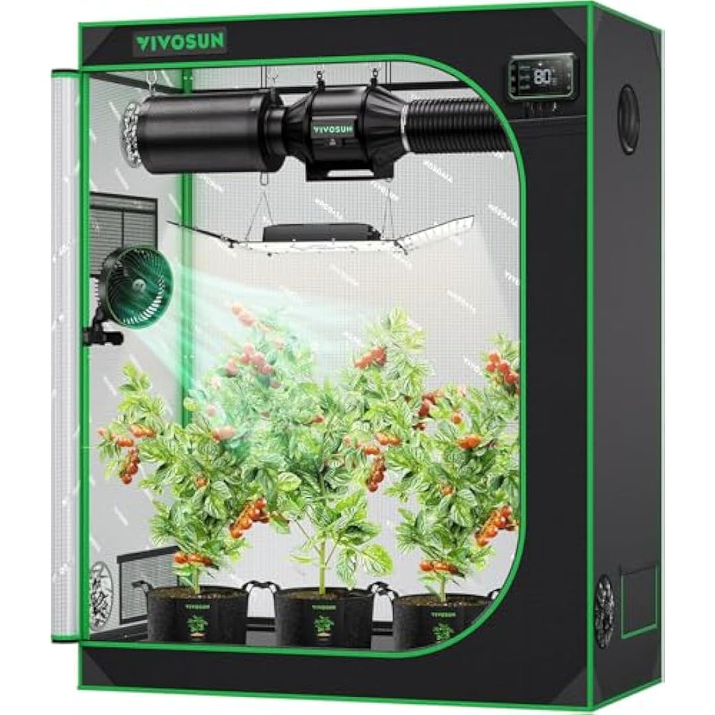 VIVOSUN Mylar Grow Tent - 120x60x150cm Reflective Indoor Hydroponics
