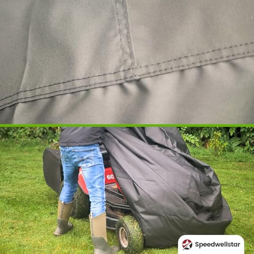 Speedwellstar Heavy Duty Waterproof Ride-On Lawn Mower Cover – 600D