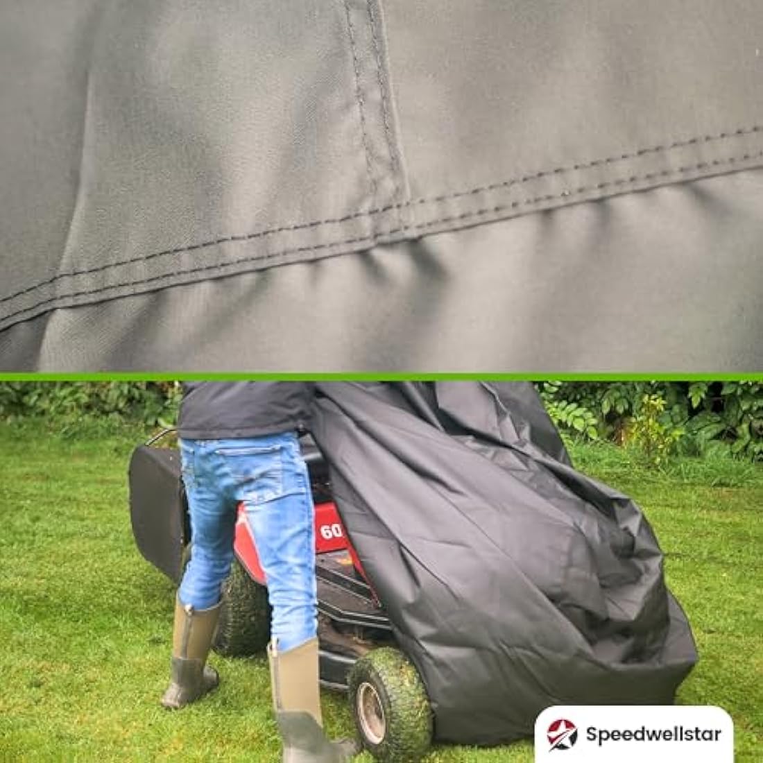 Speedwellstar Heavy Duty Waterproof Ride-On Lawn Mower Cover – 600D