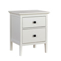 White 2 Drawer Bedside Table - Modern MDF Nightstand