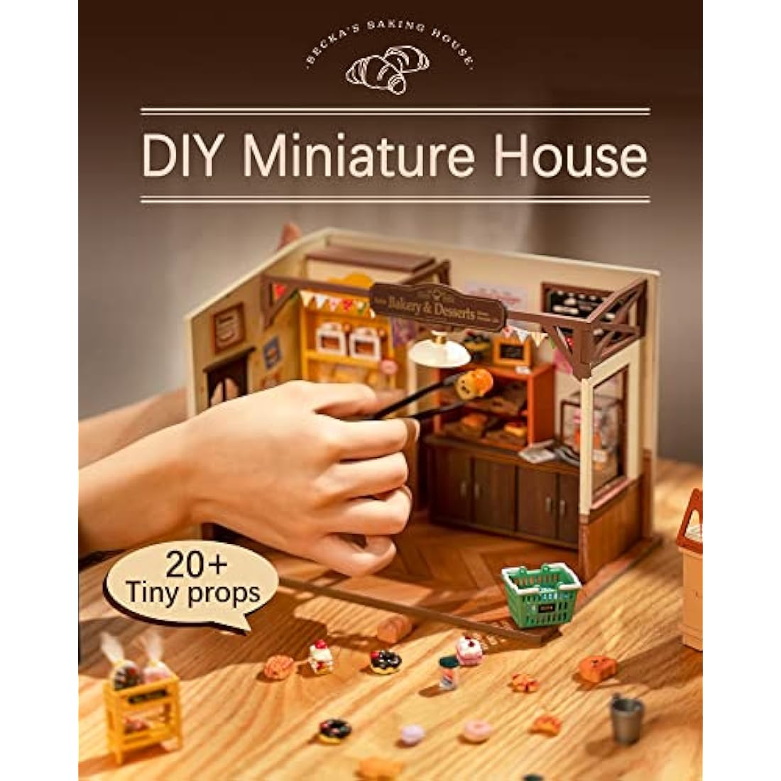 Rolife Becka's Baking House | DIY Miniature Wooden Dollhouse Model Kit