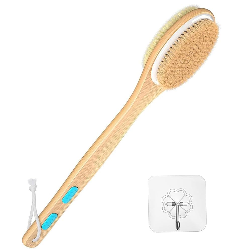 Jolof Store Back Scrubber for Shower | Long Handle Dual-Sided Body Brush