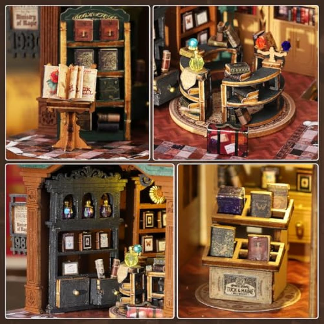 Mostop DIY Miniature Dollhouse Kit – Twilight Book City Wooden Model
