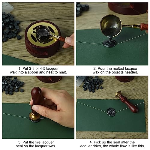 Sealing Wax Beads Kit – 300 Pcs Octagon Wax with Spoon