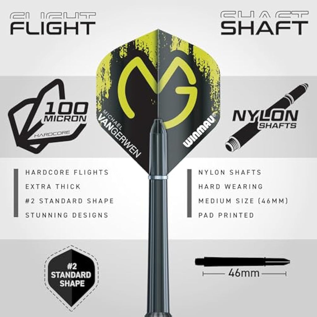 Winmau Michael Van Gerwen MvG 50-Piece Dart Set | Steel & Soft Tip