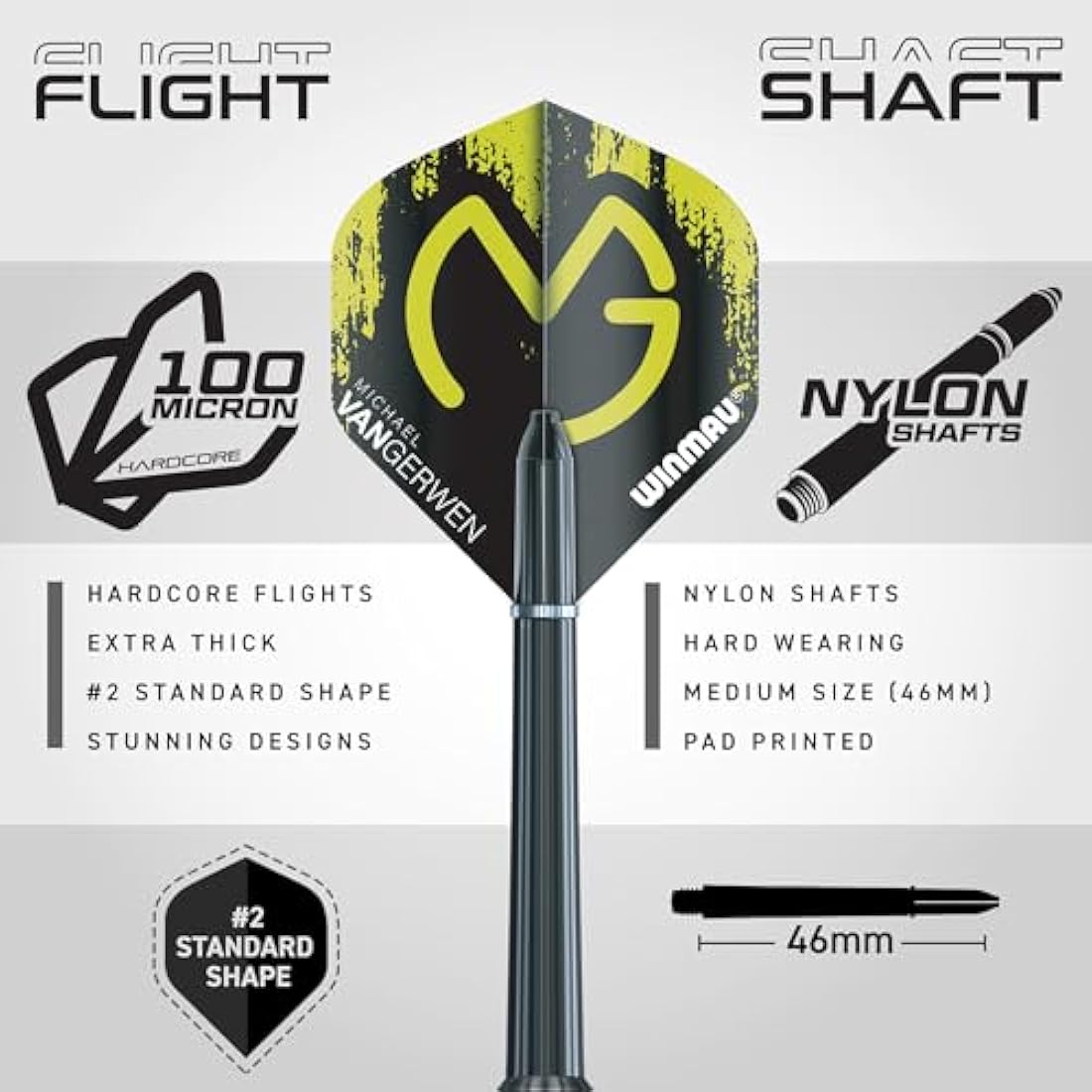 Winmau Michael Van Gerwen MvG 50-Piece Dart Set | Steel & Soft Tip