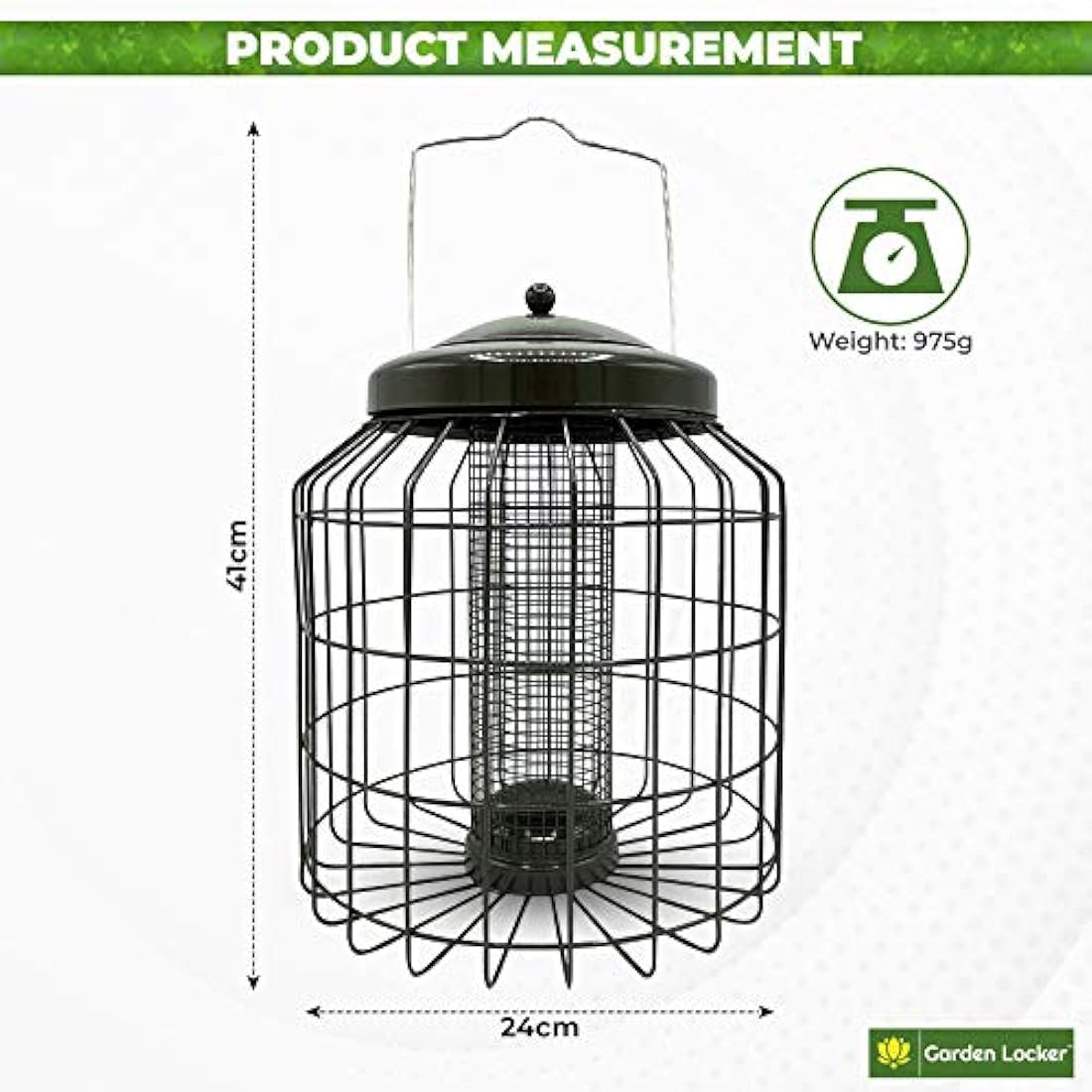 Jolof Store Squirrel Proof Peanut Bird Feeder – Heavy Duty Metal Mocha