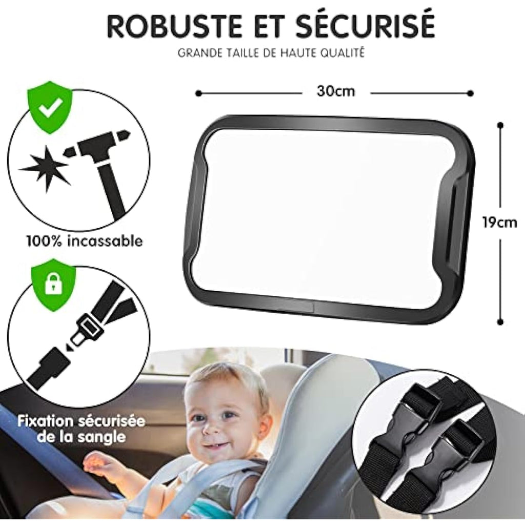 Vinabo Baby Car Mirror – Shatterproof Wide-Angle Rear Seat Mirror