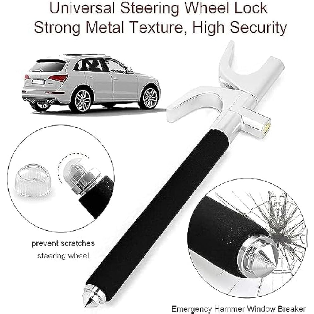Jolof Store Universal Car Steering Wheel Lock – Anti-Theft Safety Hammer