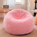 XeGe Faux Fur Bean Bag Cover – Fluffy Plush Stuffed Animal Storage, Pink