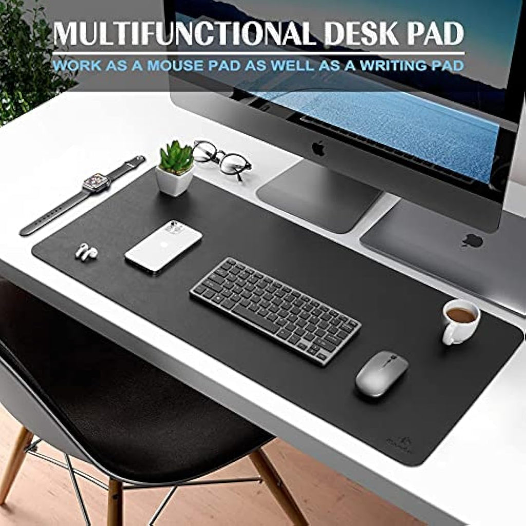 Knodel PU Leather Desk Pad – Dual-Sided Waterproof Office Mat, Black