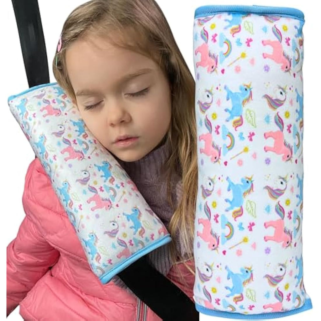 HECKBO Unicorn Car Seatbelt Pillow – Soft Washable Travel Cushion