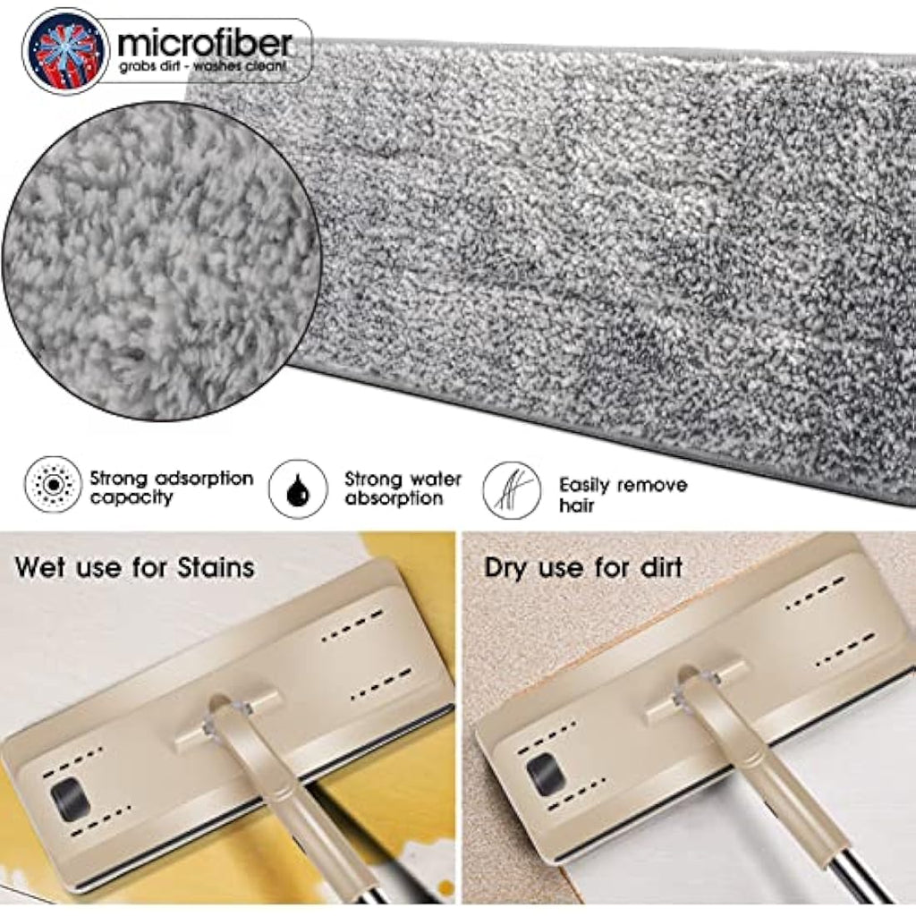 Masthome Flat Mop and Bucket Set | 6 Microfibre Pads for Hardwood Floors