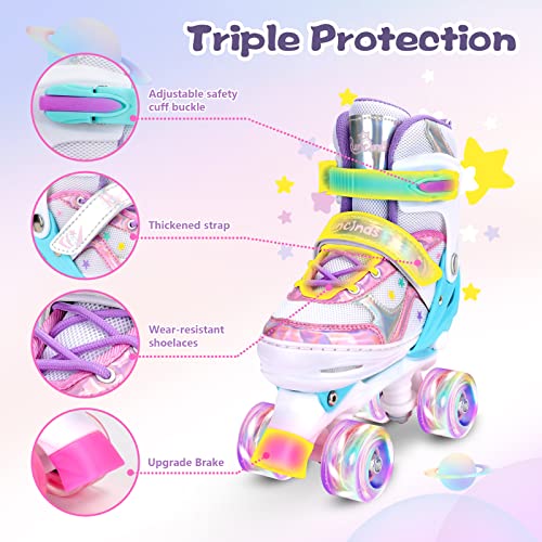 Runcinds Toddler Roller Skates | Adjustable 4-Size with Light Up Wheels