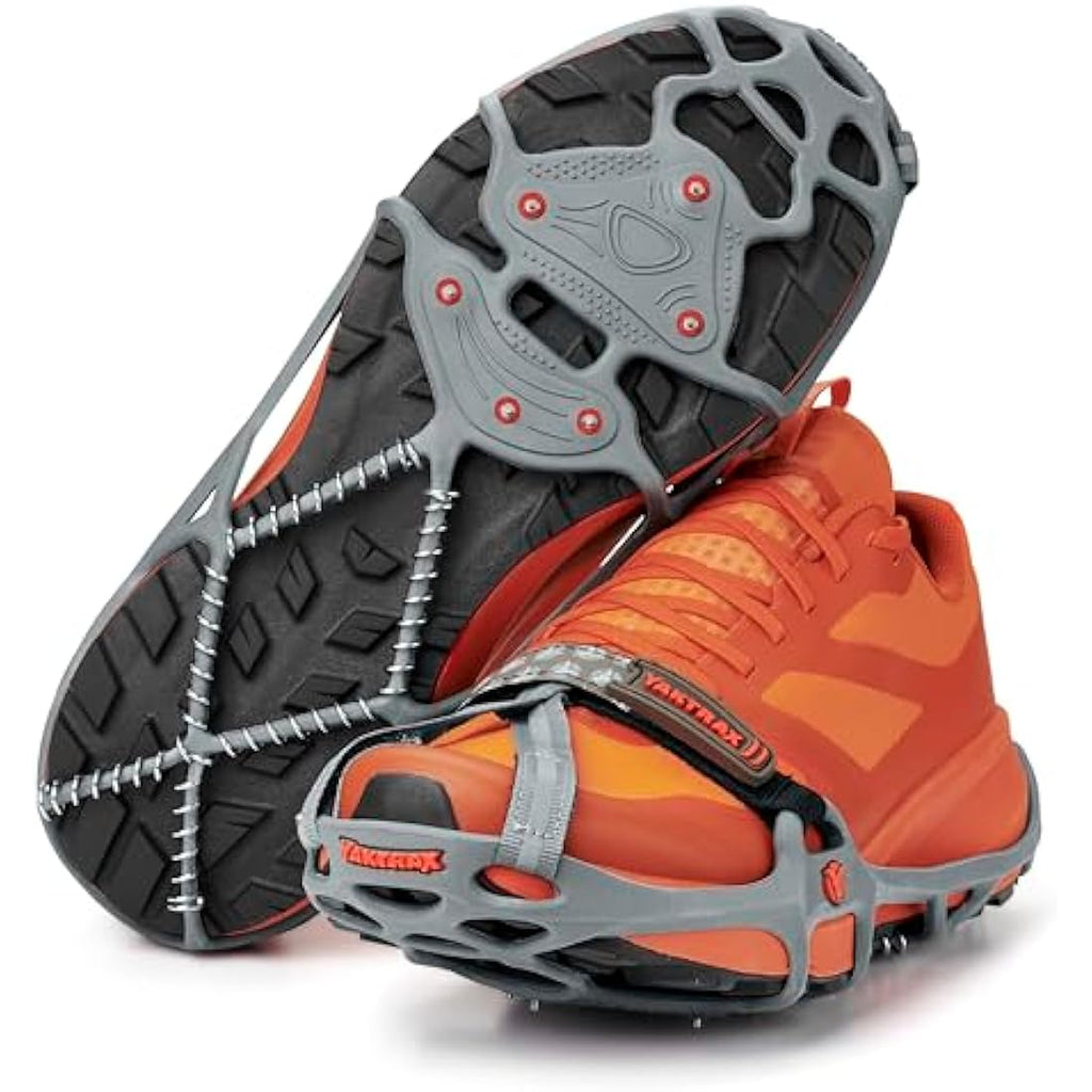 Yaktrax Run Ice & Snow Grips – Carbide Spikes & Steel Coils, Grey