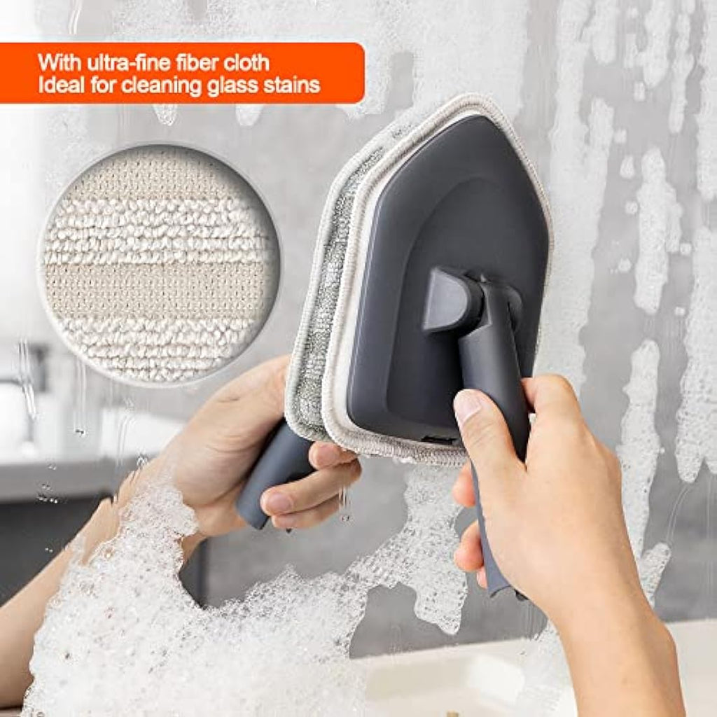 CLEANHOME 4-in-1 Shower Scrubber | Long Handle Tub and Tile Cleaning Brush