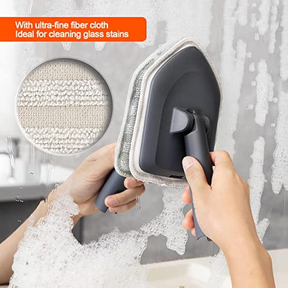 CLEANHOME 4-in-1 Shower Scrubber | Long Handle Tub and Tile Cleaning Brush