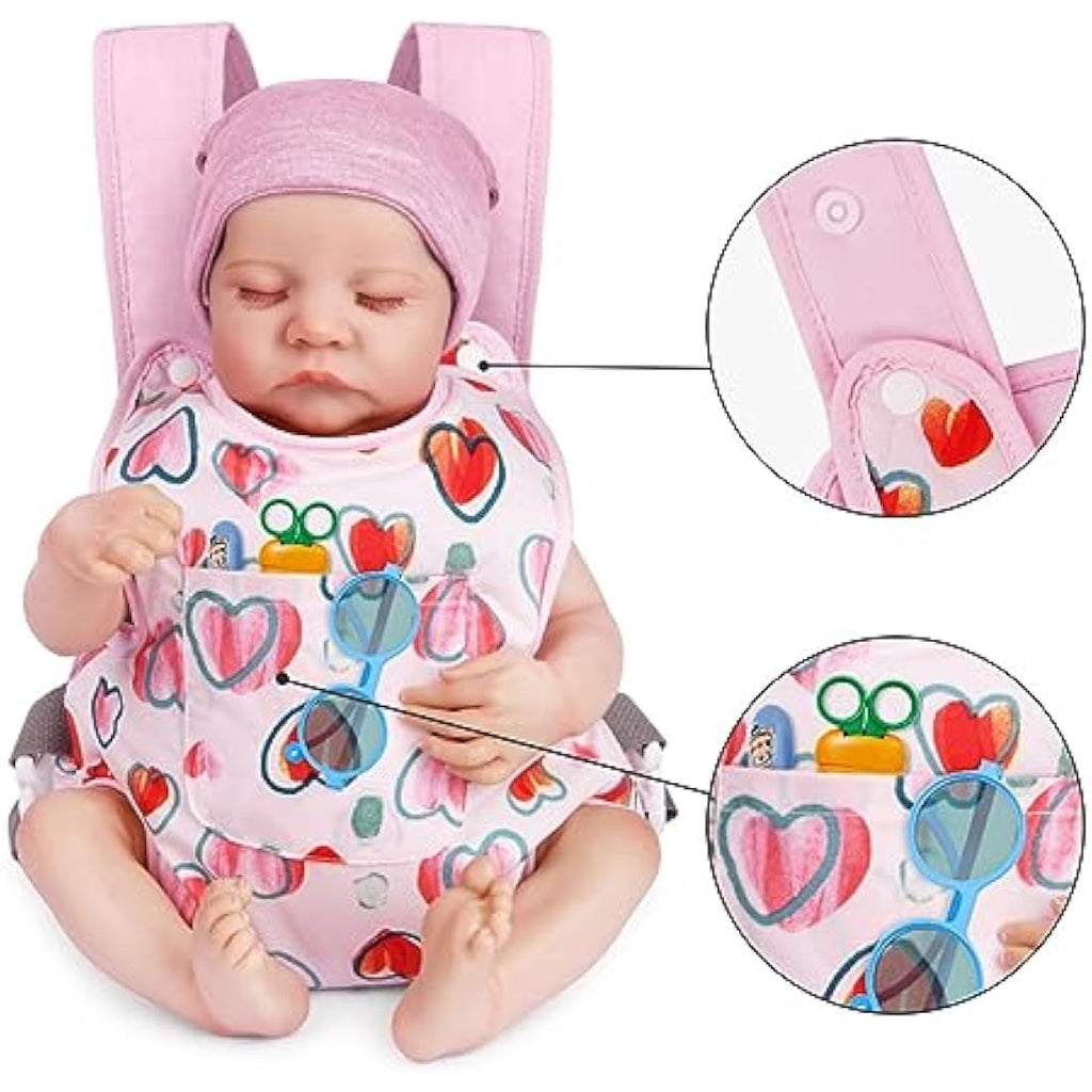 Aolso Baby Doll Carrier | Adjustable Cotton Front & Back Toy Seat - Pink