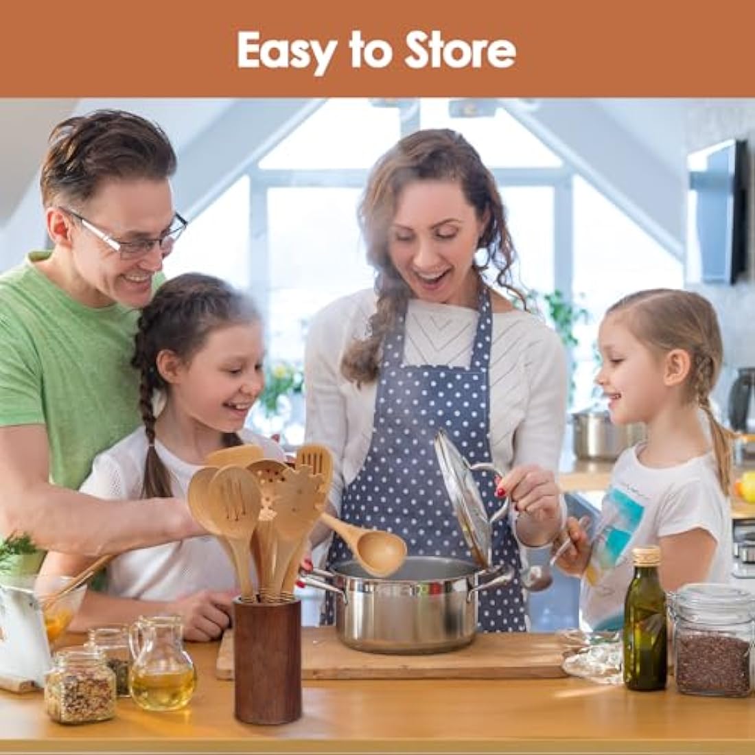 Jolof Store Beech Wood Cooking Utensils Set – 7 Piece Kitchen Spoons