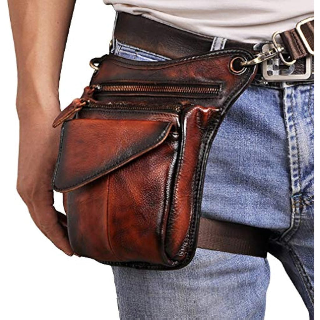 Leather Waist Pack – Unisex Minimalist Travel Belt Bag
