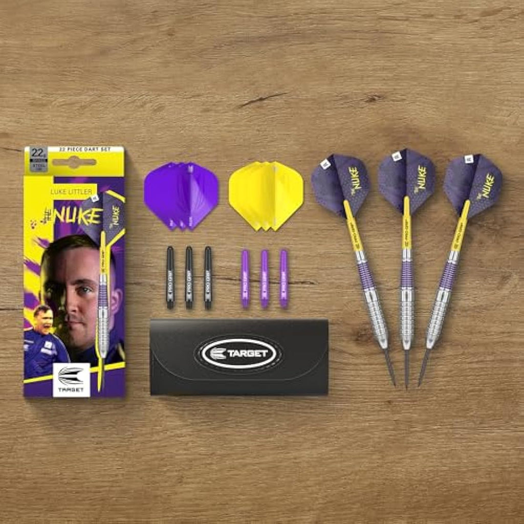 Target Darts Luke Littler Steel Tip Brass Dart Set – 85-Piece Nuke Edition
