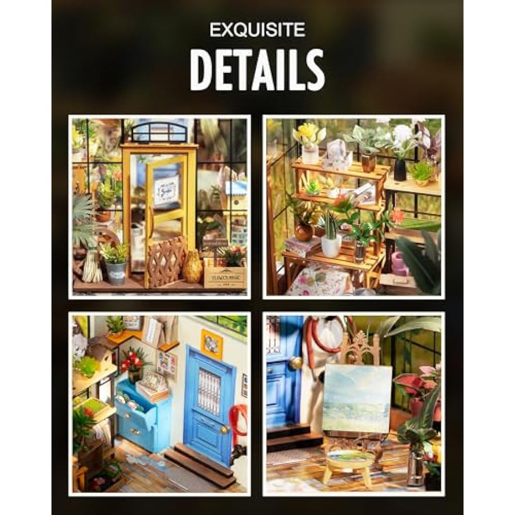 Rolife DIY Miniature Greenhouse Kit – Cathy's Flower House with LED