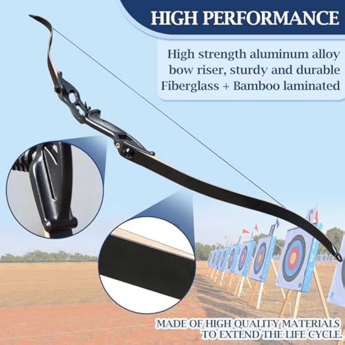D&Q Takedown Recurve Bow and Arrow Set | Right Hand Archery Hunting Kit