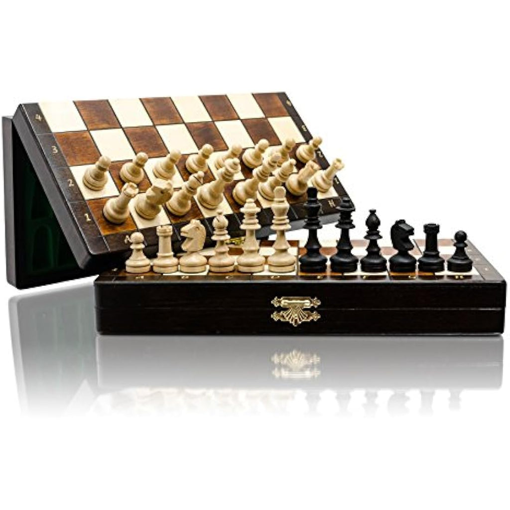 Master of Chess Magnetic Wooden Chess Set – 11 Inch Handmade Travel Set