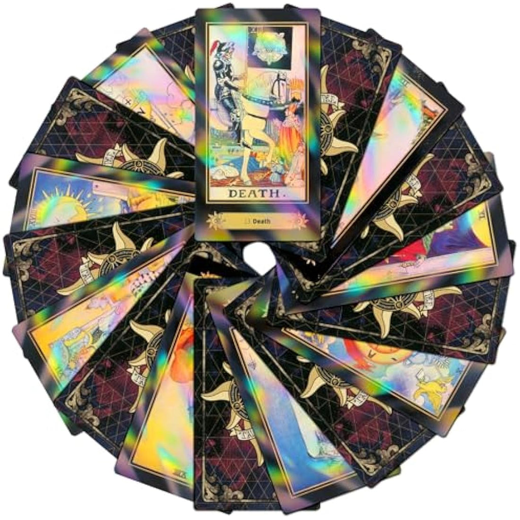 Holographic Tarot Cards Deck with Guidebook - 78 Card Set