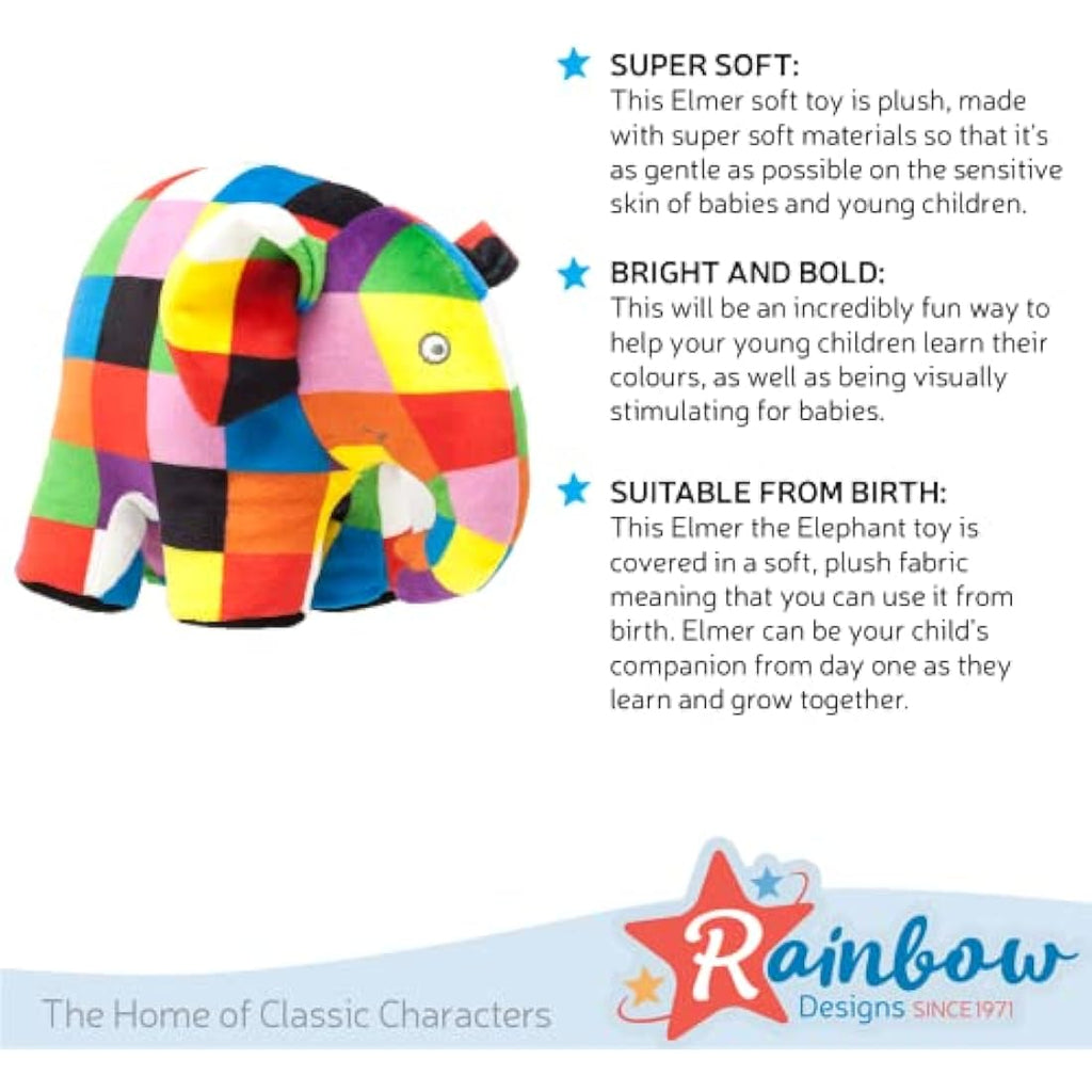 Elmer the Elephant Soft Toy – Colorful Plush Stuffed Animal by Jolof Store