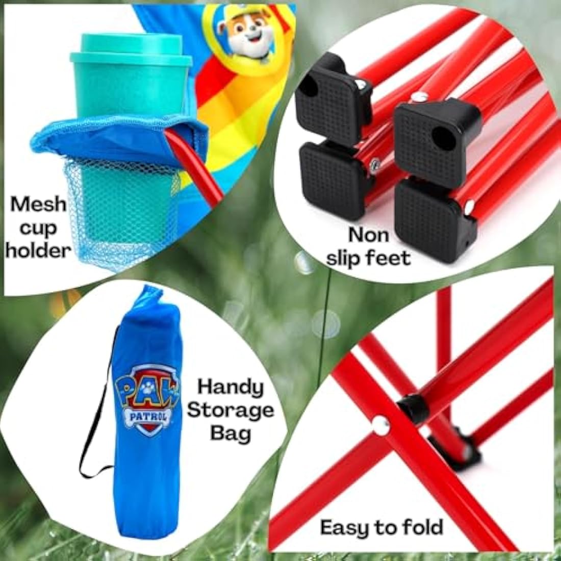 Toyland Paw Patrol Kids Folding Camping Chair with Cup Holder & Bag