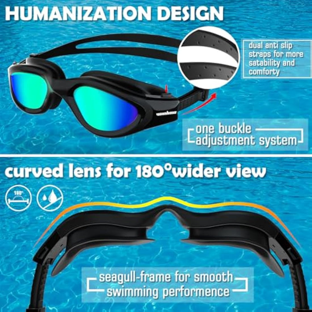 Polarized Swimming Goggles | Anti-Fog UV Protection Adult Goggles