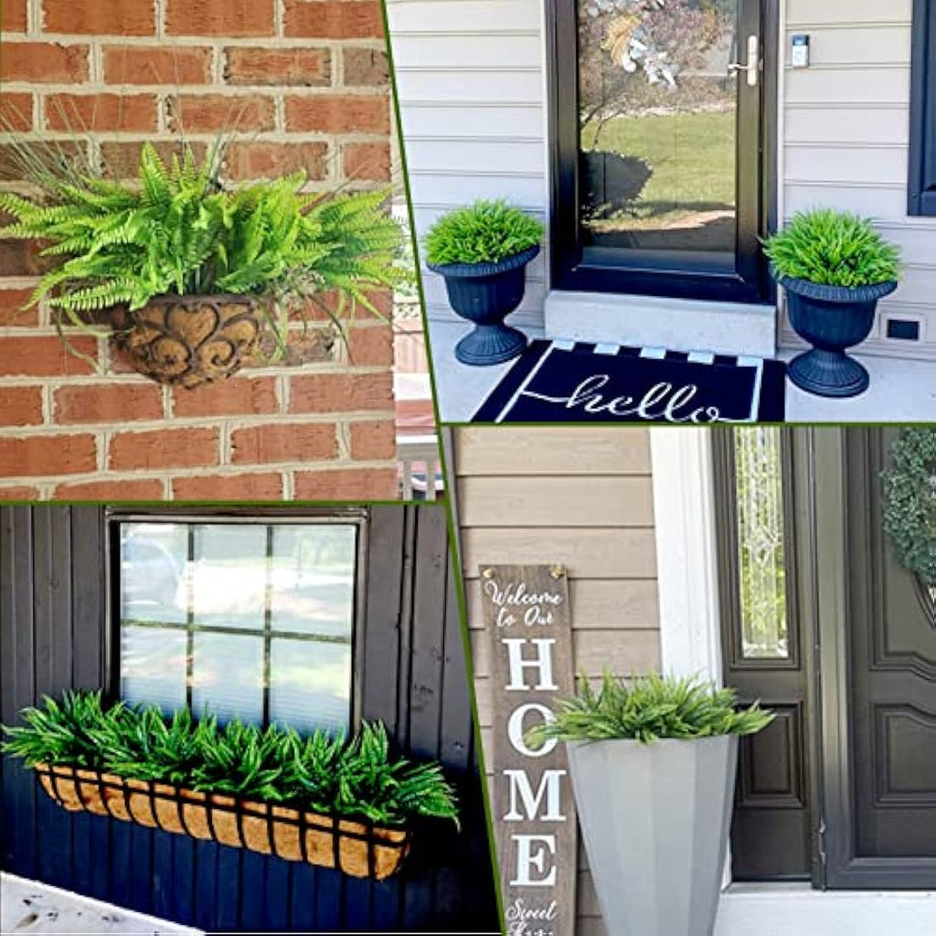 Jolof Store Artificial Boston Fern Plants - 12Pcs Faux Greenery Bushes