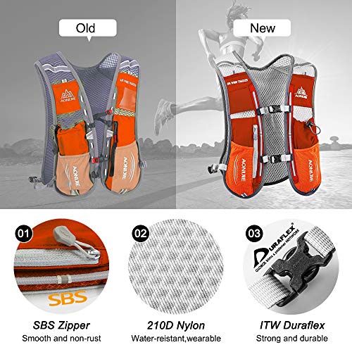 HINATAA Running Hydration Vest – 5L Lightweight Hiking Backpack, Orange