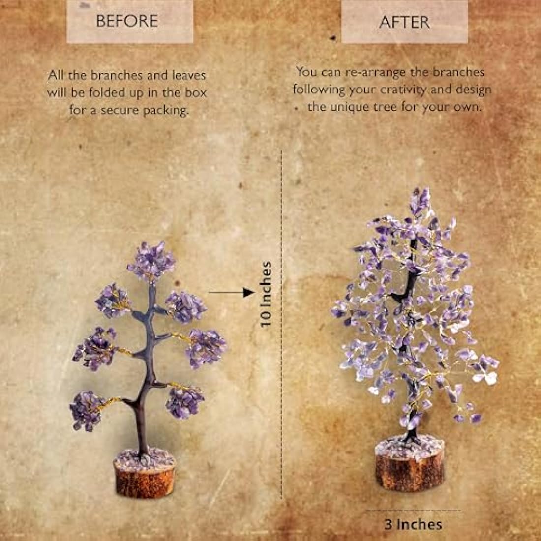 Amethyst Crystal Tree – Handmade Feng Shui Money Tree Decor