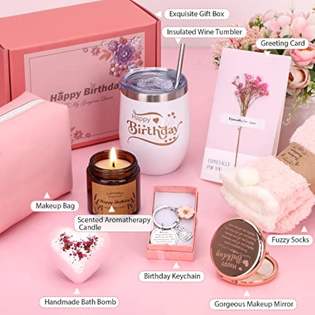 TuDou Birthday Pamper Gift Box for Women – 9-Piece Spa Relaxation Set